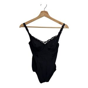 Victoria’s Secret Black Lace Bodysuit 36C Vintage Y2K Snap Closure